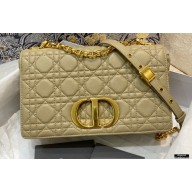 Dior Medium Caro Bag in Supple Cannage Calfskin Beige 2021