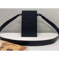 Fendi Leather Stiff Vertical Box Bag Black 2021