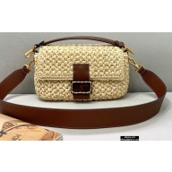 Fendi Woven Straw Medium Baguette Bag 2021