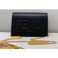 Fendi ROMA Leather Wallet On Chain Mini Bag Black 2021