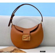 Fendi Leather Small Croissant Hobo Bag Brown 2021