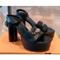Louis Vuitton Monogram Studs Heel Podium Platform Sandals Black 2021