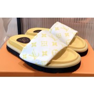 Louis Vuitton Monogram Nylon Pool Pillow Comfort Mules Yellow 2021