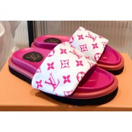 Louis Vuitton Monogram Nylon Pool Pillow Comfort Mules Fuchsia 2021