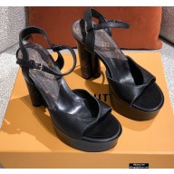 Louis Vuitton Heel Podium Platform Sandals Black 2021