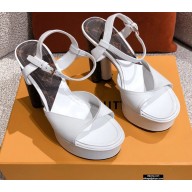 Louis Vuitton Heel Podium Platform Sandals White 2021