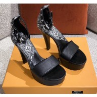 Louis Vuitton Monogram Afterglow Platform Sandals Black/White 2021