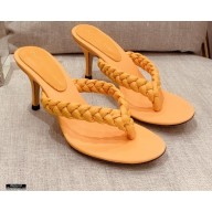 Gianvito Rossi Heel 7.5cm Woven Tropea Thong Sandals Mules Yellow