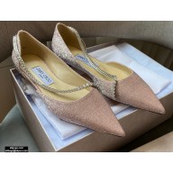 Jimmy Choo TRUDE Flats Glitter Pink with Crystal Chain 2021