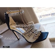 Jimmy Choo Heel 8.5cm Josefine Sandals Black with Crystal Embellishment 2021