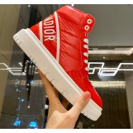 Dior Quilted Nylon D-Player Sneakers Red 2021