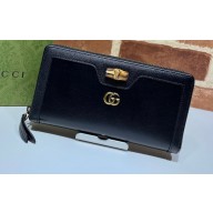 Gucci Diana Continental Wallet with Bamboo 658634 Black 2021