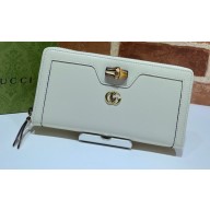 Gucci Diana Continental Wallet with Bamboo 658634 White 2021