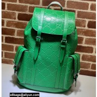 Gucci GG Embossed Backpack Bag 625770 Green 2021