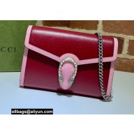 Gucci Dionysus Mini Chain Bag 401231 Leather Red/Pink 2021