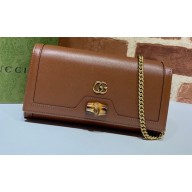 Gucci Diana Chain Wallet with Bamboo 658243 Brown 2021