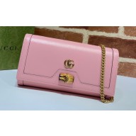 Gucci Diana Chain Wallet with Bamboo 658243 Pink 2021