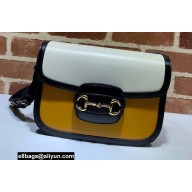 Gucci Horsebit 1955 Small Shoulder Bag 602204 Leather Orange/White/Black 2021