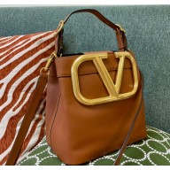 Valentino Supervee Calfskin Handbag Brown 2021