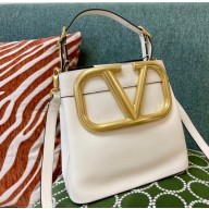 Valentino Supervee Calfskin Handbag White 2021