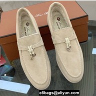 Loro Piana Shearling Fur Suede Calfskin Summer Charms Walk Loafers 03