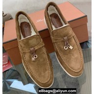 Loro Piana Shearling Fur Suede Calfskin Summer Charms Walk Loafers 04