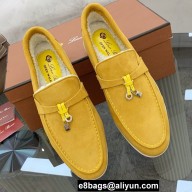 Loro Piana Shearling Fur Suede Calfskin Summer Charms Walk Loafers 13