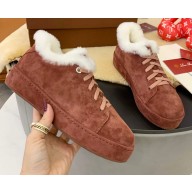 Loro Piana Shearling Fur Suede Nuages Sneakers 01