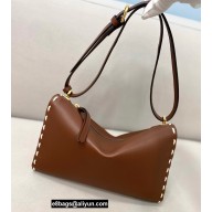 Fendi Triangle Leather Shoulder Bag Brown 2021