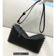 Fendi Triangle Leather Shoulder Bag Black 2021