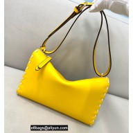 Fendi Triangle Leather Shoulder Bag Yellow 2021