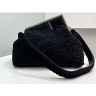 Fendi First Medium Sheepskin Bag Black 2021