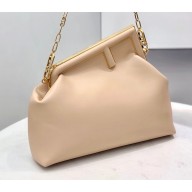 Fendi First Medium Leather Bag Nude Pink 2021