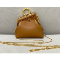 Fendi First Nano Leather Bag Charm Brown 2021