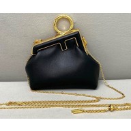 Fendi First Nano Leather Bag Charm Black 2021