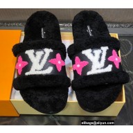 Louis Vuitton Shearling Paseo Flat Comfort Mules Black 2021
