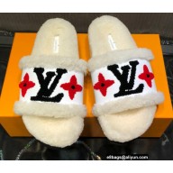Louis Vuitton Shearling Paseo Flat Comfort Mules White 2021