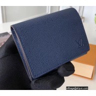 Louis Vuitton Enveloppe Carte de visite Card Holder Taiga Leather Ocean Blue