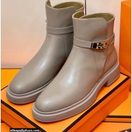 Hermes Veo Ankle Boots Gray Handmade