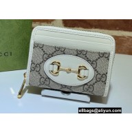 Gucci Horsebit 1955 Card Case 658549 GG Supreme Canvas White 2021