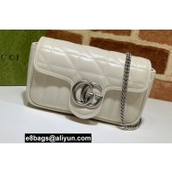 Gucci Aria Collection GG Marmont Super Mini Shoulder Bag 476433 White 2021
