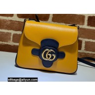 Gucci Small Messenger Bag with Double G 648934 Leather Yellow/Black 2021