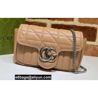 Gucci Aria Collection GG Marmont Super Mini Shoulder Bag 476433 Rose Beige 2021