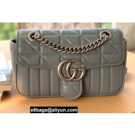 Gucci Aria Collection GG Marmont Mini Shoulder Bag 446744 Grey 2021
