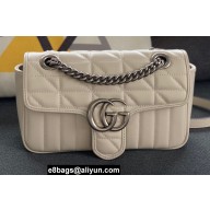 Gucci Aria Collection GG Marmont Mini Shoulder Bag 446744 White 2021