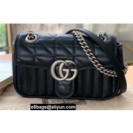 Gucci Aria Collection GG Marmont Mini Shoulder Bag 446744 Black 2021