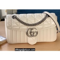Gucci Aria Collection GG Marmont Small Shoulder Bag 443497 White 2021