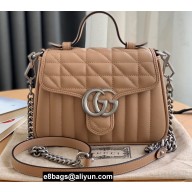 Gucci Aria Collection GG Marmont Mini Top Handle Bag 583571 Rose Beige 2021