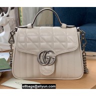 Gucci Aria Collection GG Marmont Mini Top Handle Bag 583571 White 2021