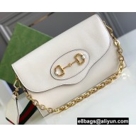 Gucci Horsebit 1955 Small Bag 677286 Leather White 2021